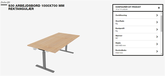 Perfion provides product data and images for the new online product configurator that allows the customers to design a table of their own choice by combining all available components and to see at once how the table will look