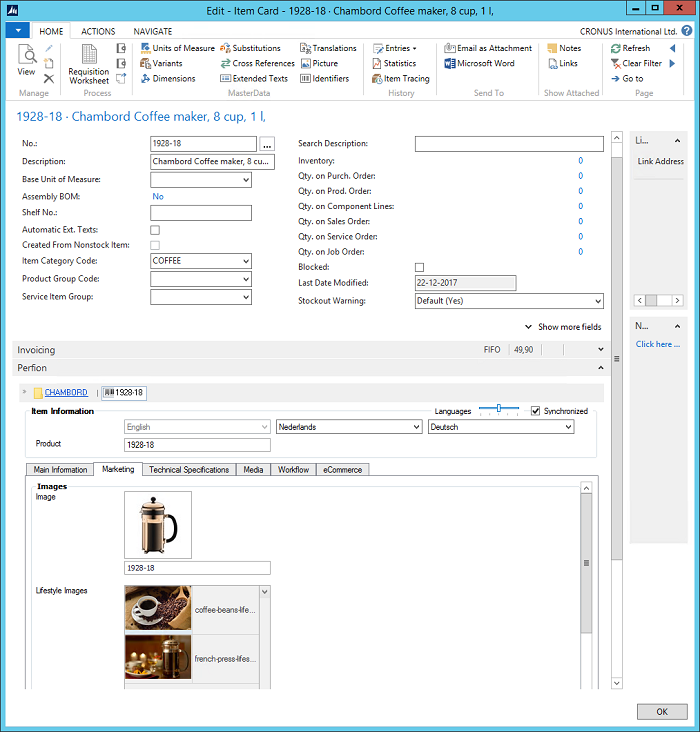 Perfion in Microsoft Dynamics NAV Role Tailored Client